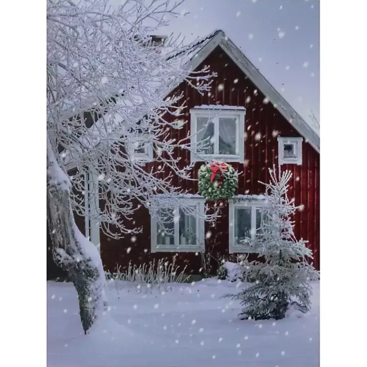 Christmas Art & Wall Decor>Kirklands Home Winter Barn LED Canvas Art Print