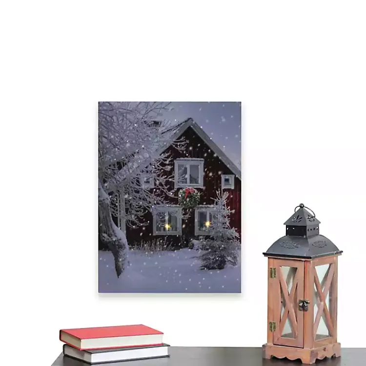 Christmas Art & Wall Decor>Kirklands Home Winter Barn LED Canvas Art Print