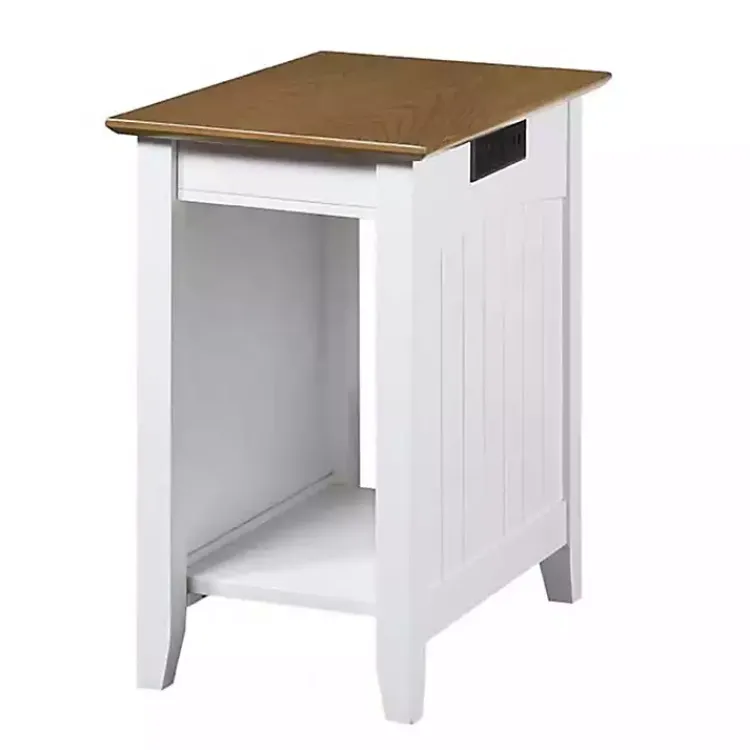 Kirklands Home Wood & Two-Tone Charging Open Accent Table White Best