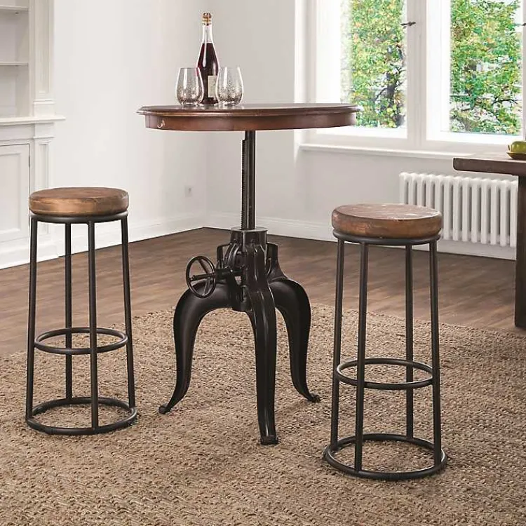 Kirklands Home Wood and Metal Kendall Barstool Brown Best