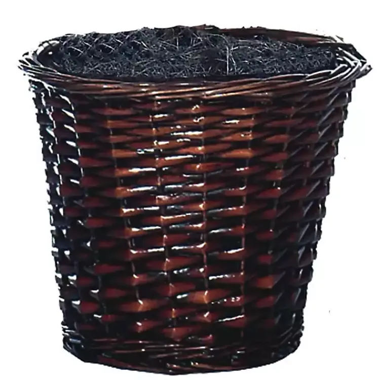 Trees & Topiaries>Kirklands Home Wood Trunk Ficus Bush in Rattan Basket