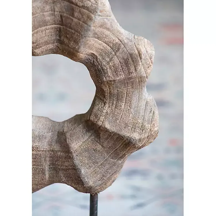Statues & Figurines>Kirklands Home Wood Wave Ring Figurine Brown