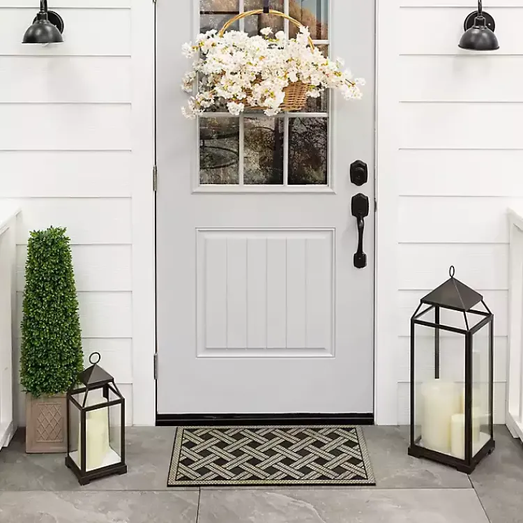 Kirklands Home Woven Wicker Pattern Doormat Clearance