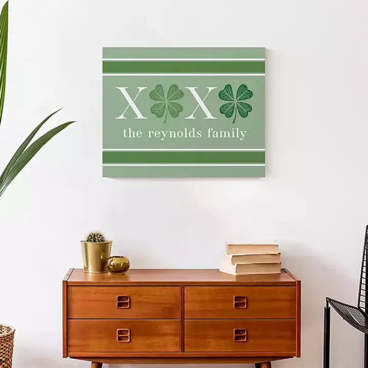 St Patricks Day Decorations>Kirklands Home XOXO Clover Personalized Canvas Wall Plaque