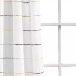 Kirklands Home Yellow and Gray Stripe Curtain Panel Set, 95 in. Online