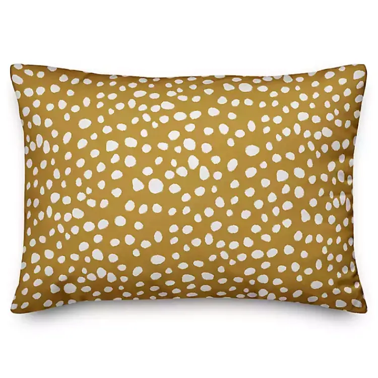 Kirklands Home and White Polka Dot Relax Outdoor Pillow Yellow Online