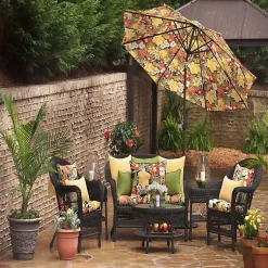 Kirklands Home Herringbone Outdoor Lumbar Pillow Set Yellow New