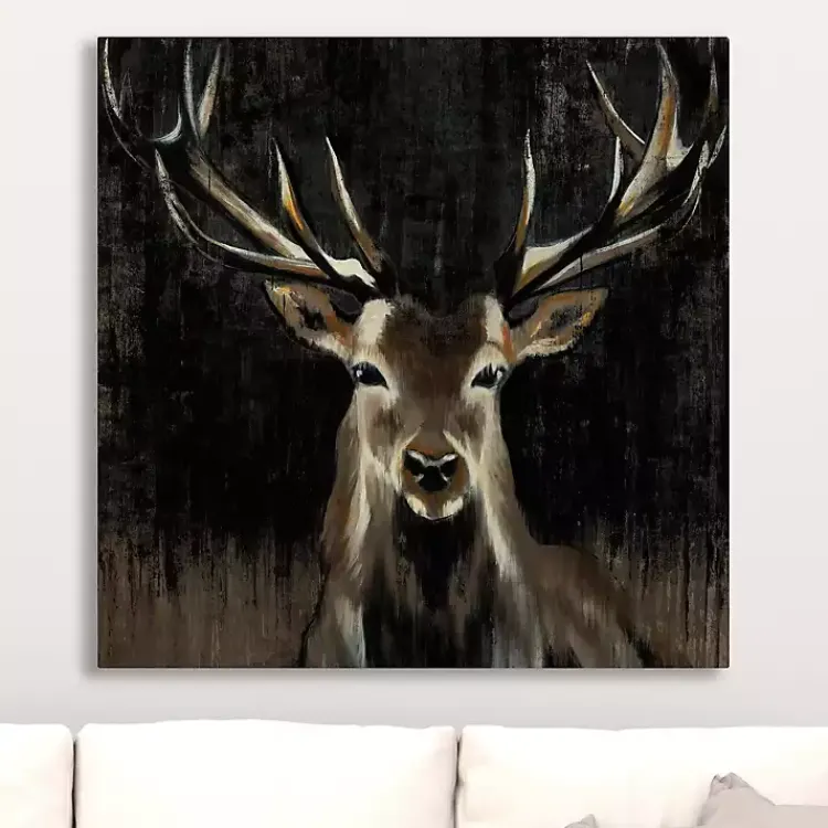 Kirklands Home Young Buck Giclee Canvas Art Print, 30x30 in. Black Hot